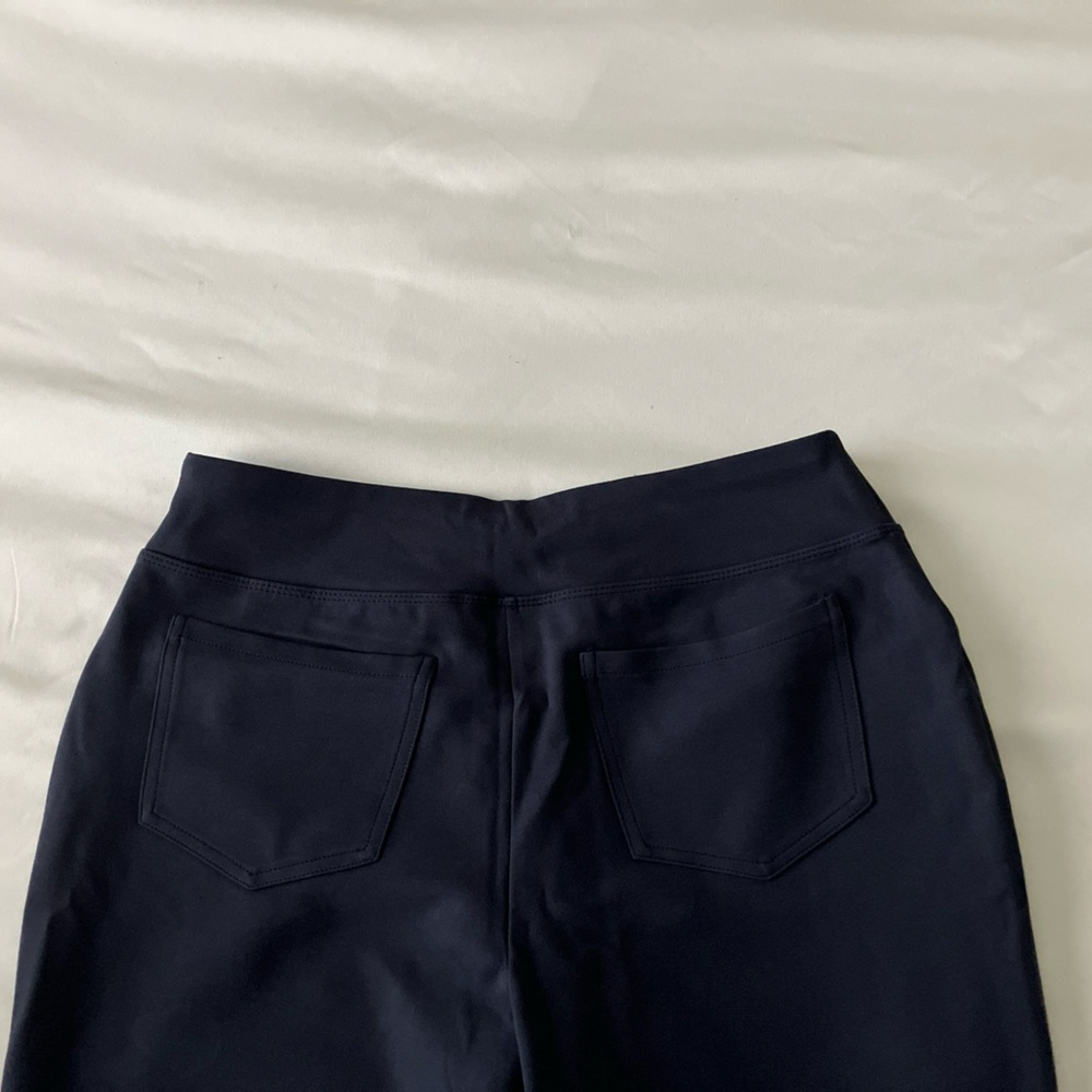 Belle by Kim Gravel Petite Faux Leather Front, Ponte Back Pant- (Sz 12P) A661398 - Picture 4 of 8